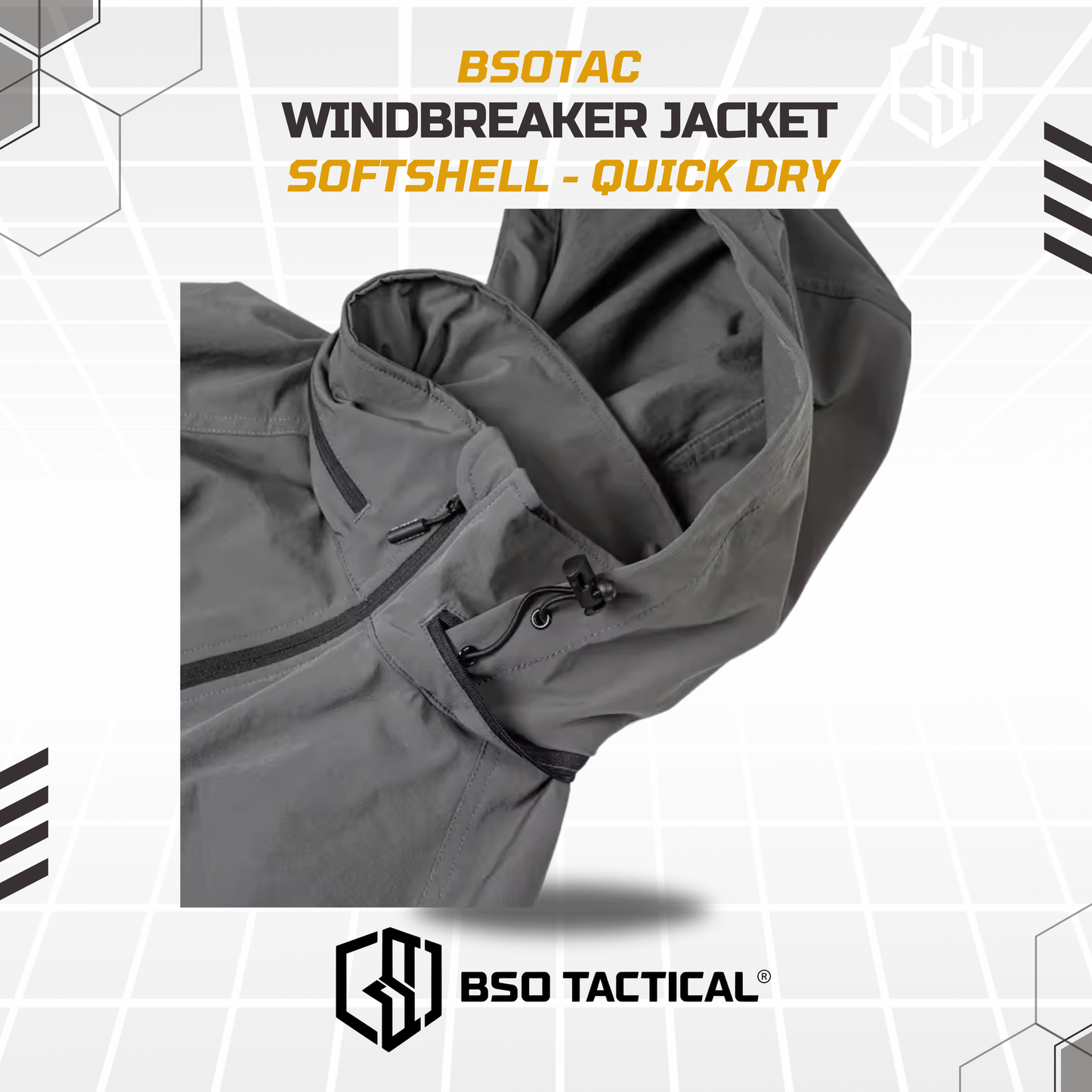 Jacket Windbreaker Soft Shell with Hoodie for Outdoor Quick Dry
