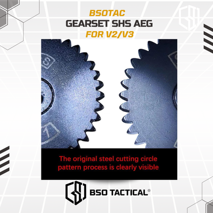SHS Gearset AEG Steel Cut Reinforce Torque High Speed Gearset for V2/3