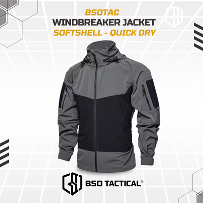 Jacket Windbreaker Soft Shell with Hoodie for Outdoor Quick Dry