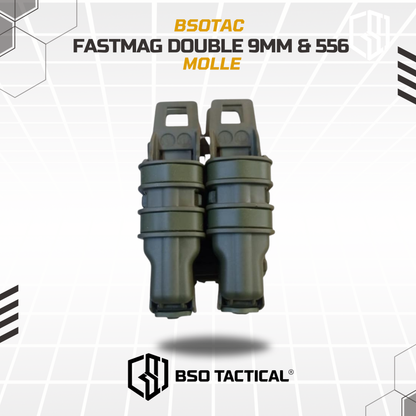 Fastmag Double Mag Pouch Single 9mm Single 556 Combo Set Holster Molle