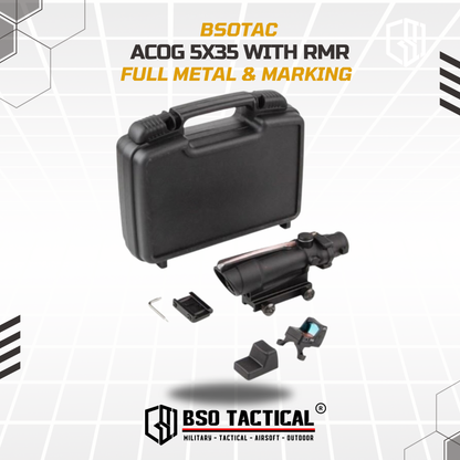 ACOG 5x35 with RMR Red Dot Tactical Sight Fix Zoom - Reps