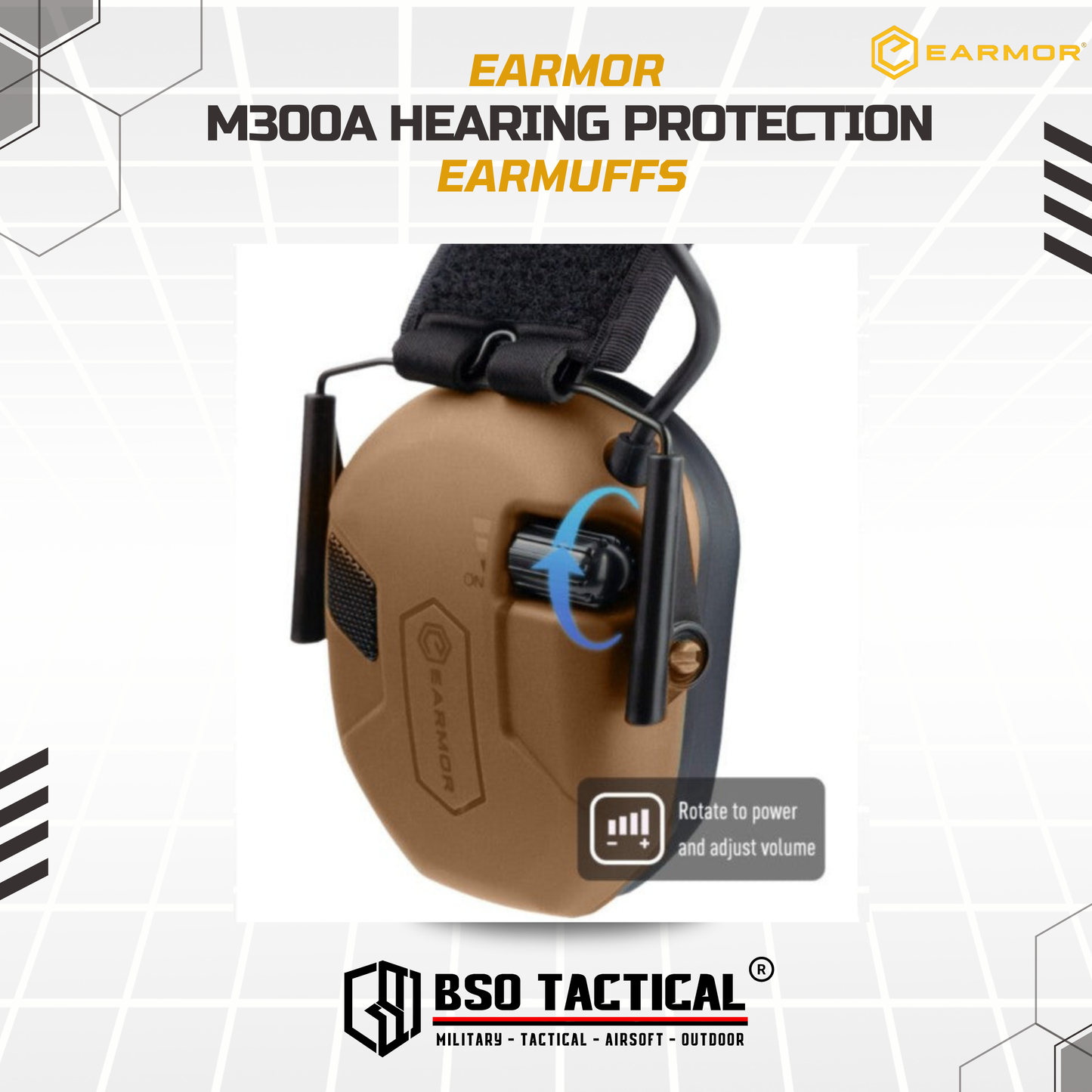 Earmor M300A Tactical Headset Hearing Protection Earmuff Earphone