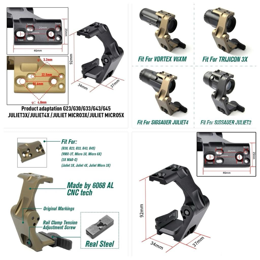 UN Style FTC Omni Low G1 Magnifier Mount CNC