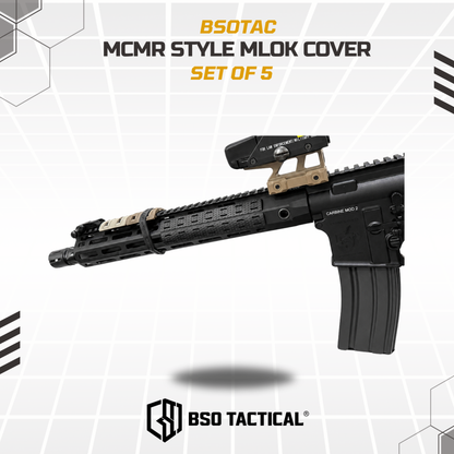 BCM MCMR Style Rail Cover Set for MLOK RIS Anti Slip Penutup Lubang Grip Rail Kit 5 Panel Hitam Durable Polymer