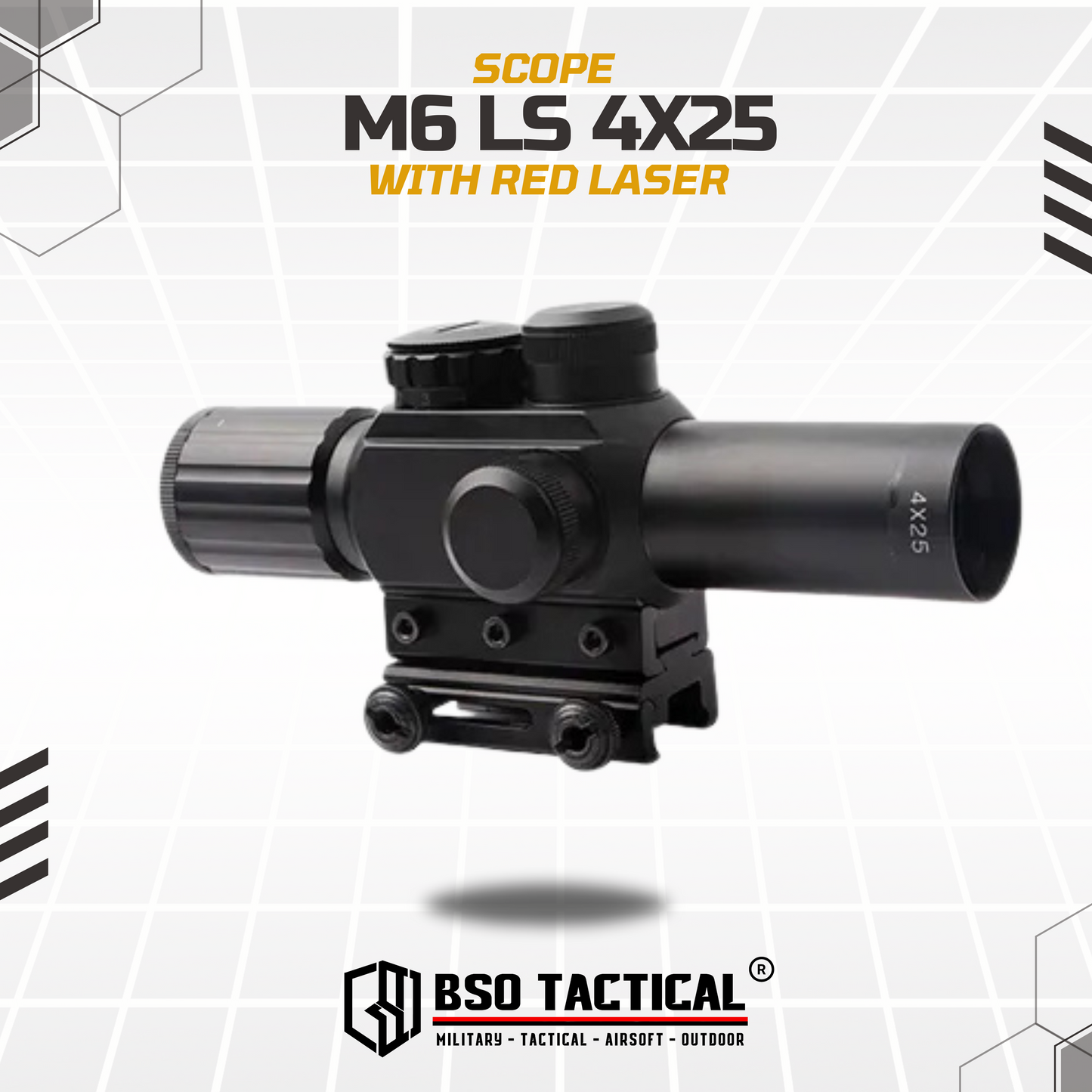 Red Dot Scope Laser M6 LS 4x25 Full Metal Picatinny