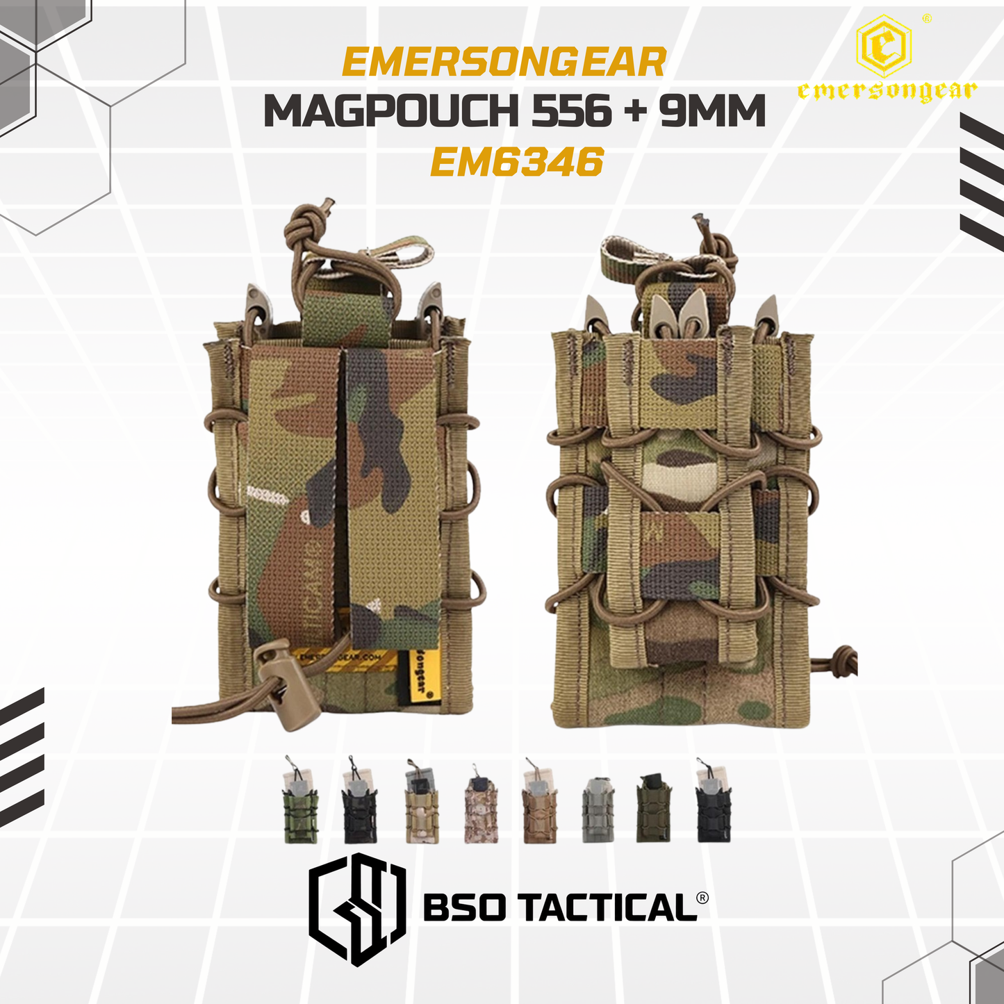 Emerson Gear Tactical Open Modular Double 556 9mm Mag Pouch Molle