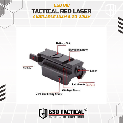 Tactical Low Profile Mini Red Laser Sight for GBB Picatinny Rail Metal