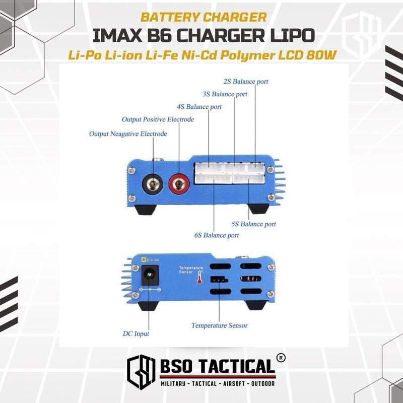 Charger Battery IMAX B6 Lipo Li Ion Polymer 80W Batre RC Balancer Baterai Remote Control Toy