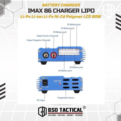 Charger Battery IMAX B6 Lipo Li Ion Polymer 80W Batre RC Balancer Baterai Remote Control Toy