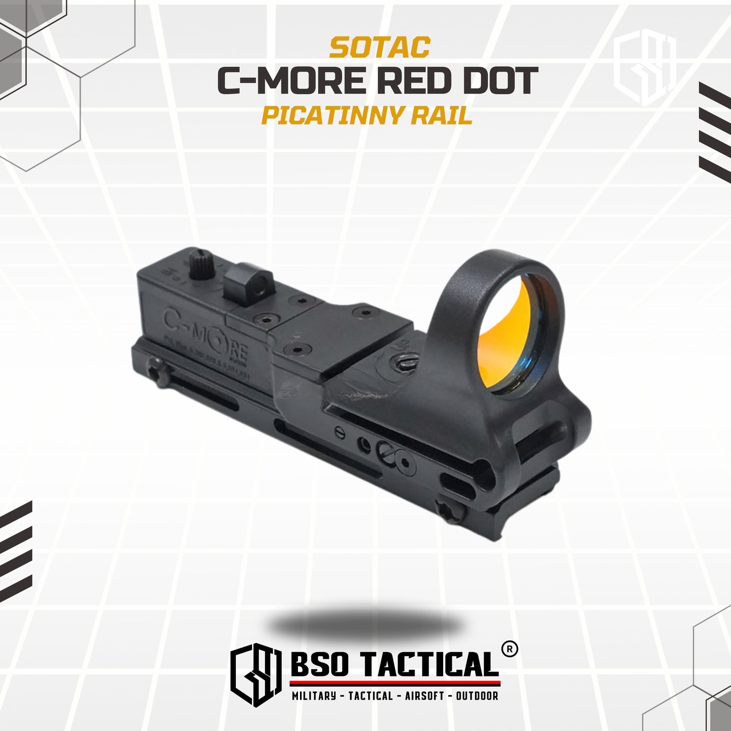 SOETAC C-More Tactical Reflex CMORE Red Dot Scope Sight With Picatinny Rail