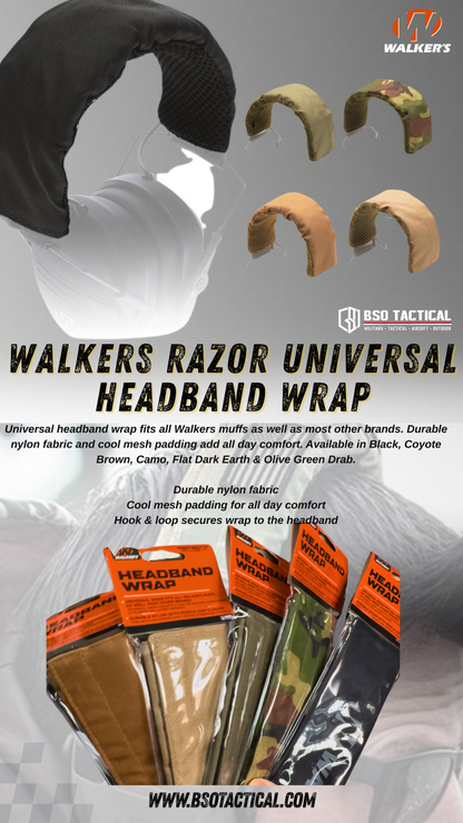 Walkers Headband Wrap Universal for Hearing Protection
