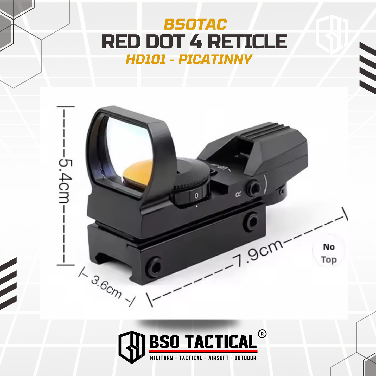 Red Green Dot Scope 4 Reticle Picatiny Mount Full Metal HD Glass - HD101