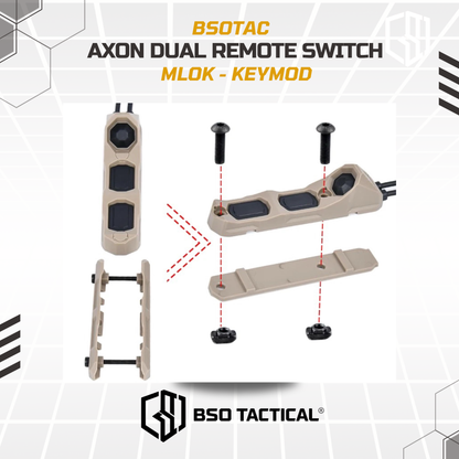 WADSN UN Tactical Axon Dual Remote Wire Control Pressure Switch for SF Flashlight 2.5 3.5 Crane Plug MLOK Keymod Picatinny