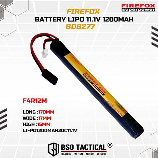 Batre Lilin Lipo Firefox 1200 Mah 11.1V 20C RC Battery Slim Tplug - BD8277