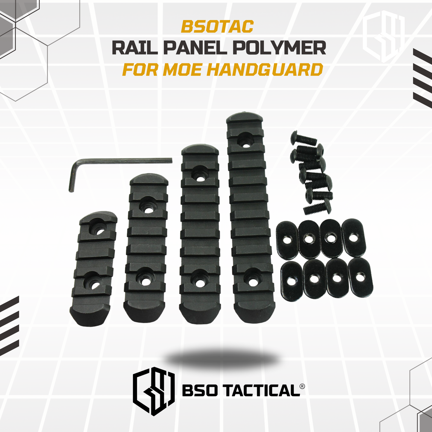 Rail Panel 4 Set for ME Handguard Polymer Picatinny for Laser Flashlight Grip