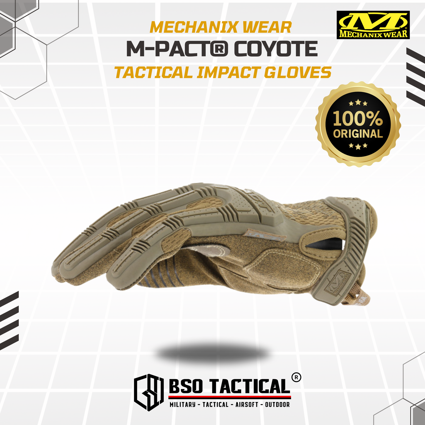 Mechanix Wear MPACT Tactical Impact Resistant Glove M-Pact Coyote Touchscreen - ORIGINAL