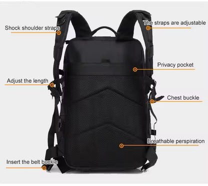 Tas Ransel Olahraga EDC 50L Backpack Outdoor Tactical Daily Bag Molle Multi Storage Gym Hyrox Camping Hiking 914