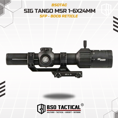 Sig Sauer Tango MSR 1-6x24mm Illuminated Red MSR BDC6 Reticle Scope w/ Alpha MSR Mount – SOT61000