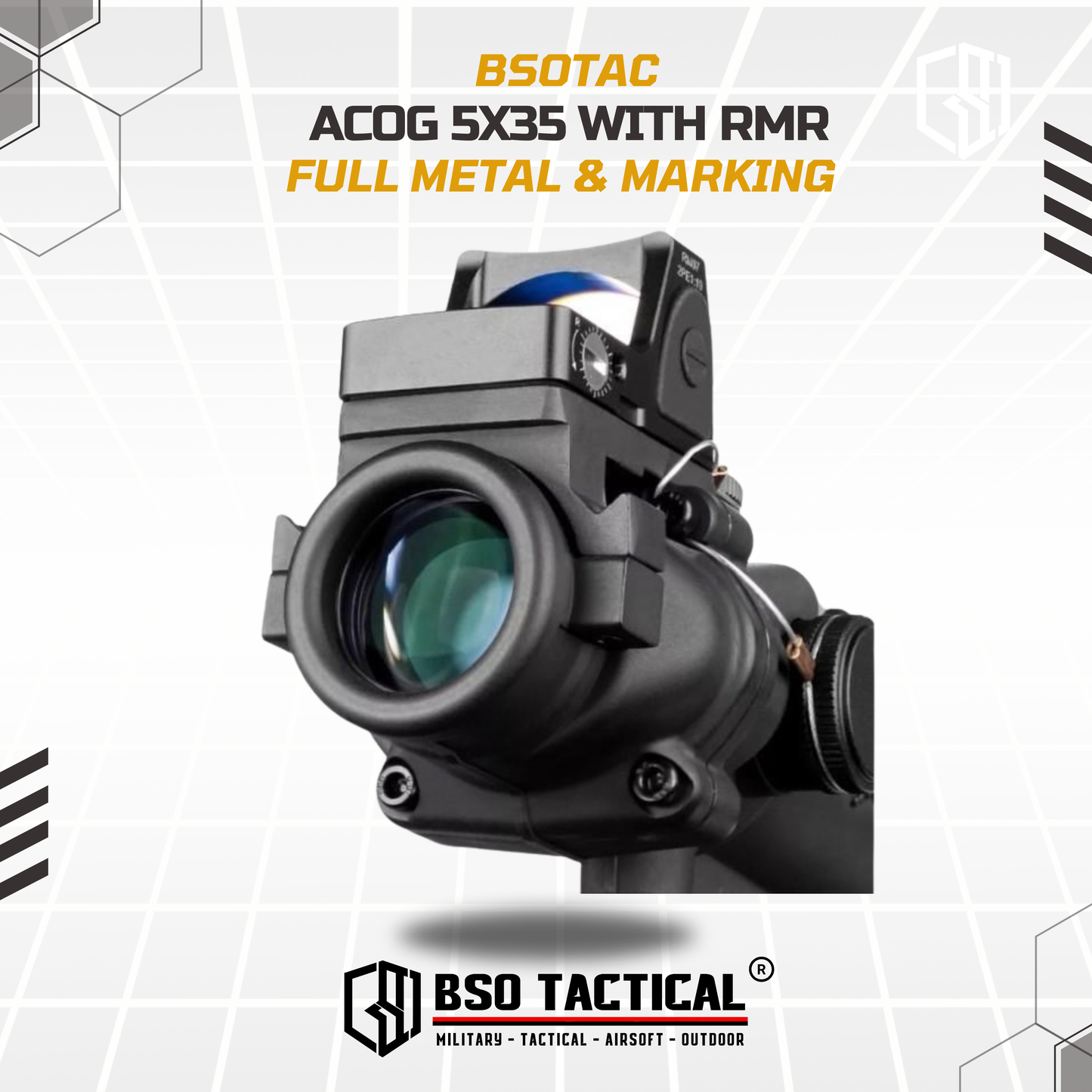 ACOG 5x35 with RMR Red Dot Tactical Sight Fix Zoom - Reps