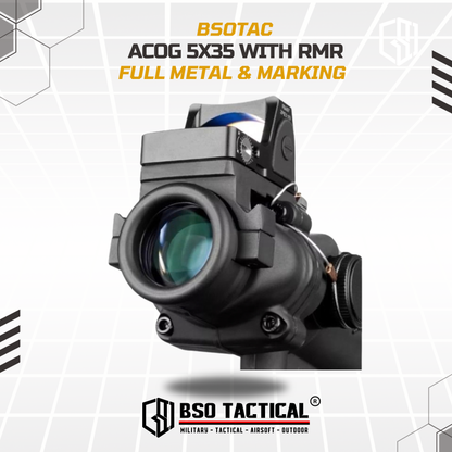 ACOG 5x35 with RMR Red Dot Tactical Sight Fix Zoom - Reps