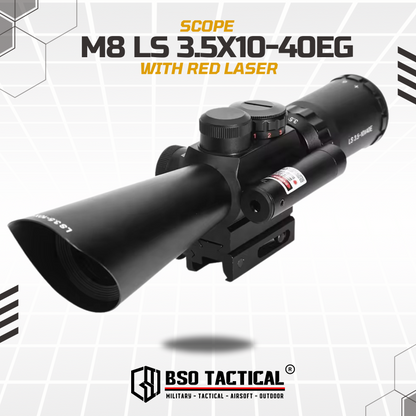 Scope M8 LS 3.5–10x40EG Red Laser Full Metal Picatinny Rail