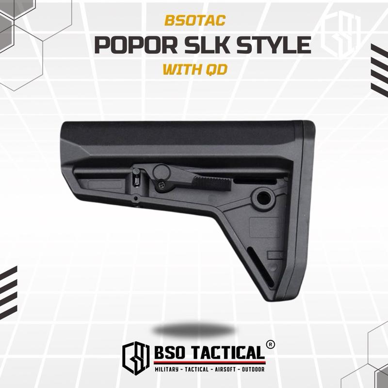 BD Tactical Popor SL Style For Airsoft AEG GBBR WGB Polymer Buttstock
