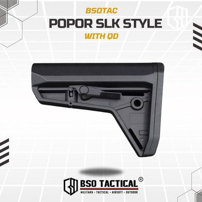 BD Tactical Popor SL Style For Airsoft AEG GBBR WGB Polymer Buttstock