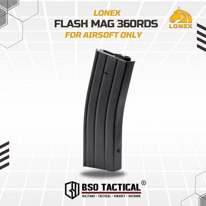 Lonex Mag Tarik 360 Rounds Metal Flash Mag High Cap