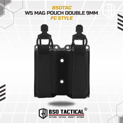 WS Double Pouch FC Style Molle System for 9mm Tactical Dual Slot for MG Flashlight EDC Gear Outdoor