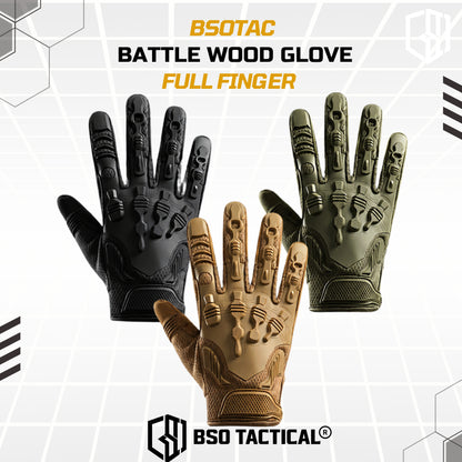 Battle Wood Outdoor Tactical Motorcycle Glove Full Finger Protection Multifungsi - ST1805