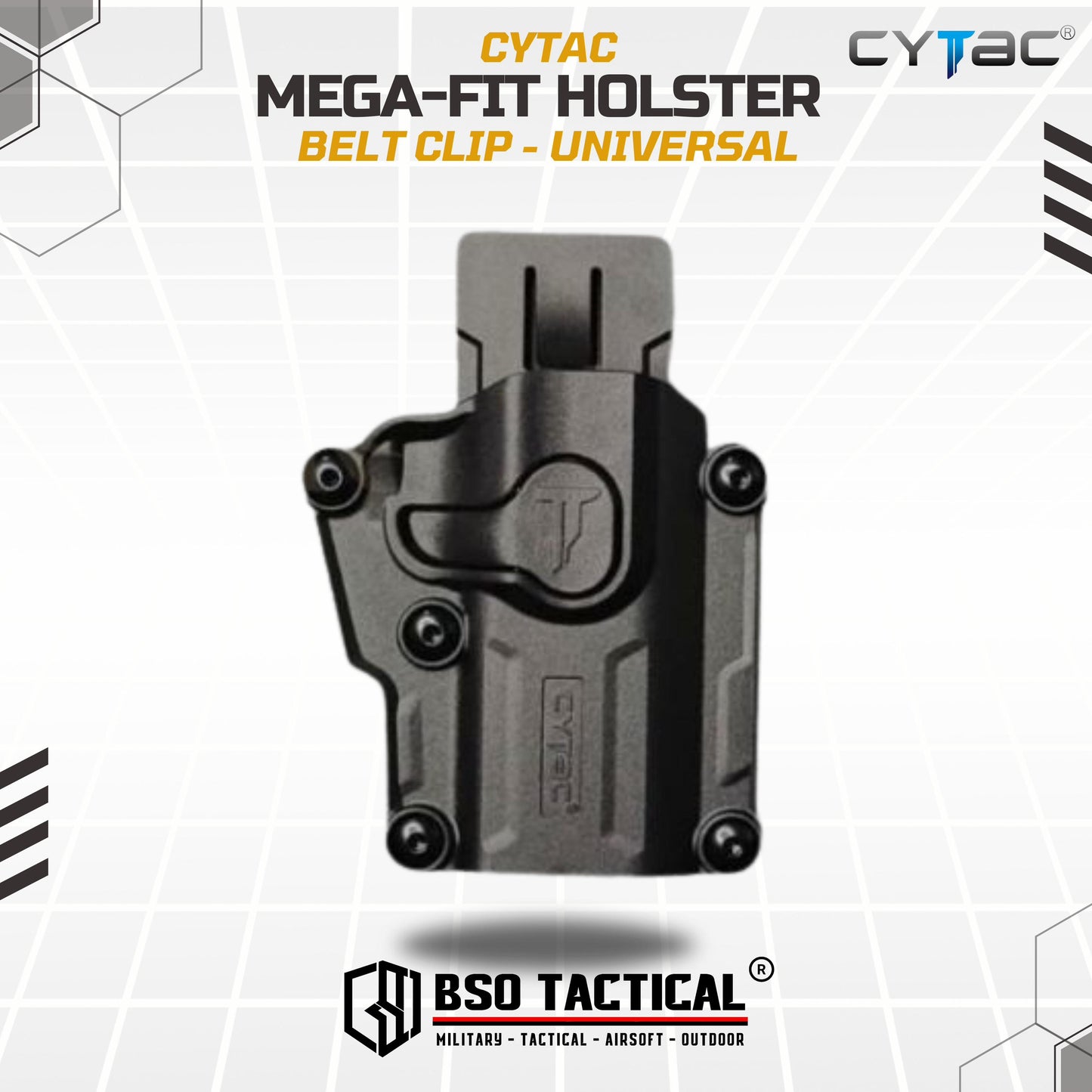 Holster Tactical Cytac Gen 1 Mega Fit Gen 1 Holster Universal 80+ Type Original - Belt Clip / Paddle