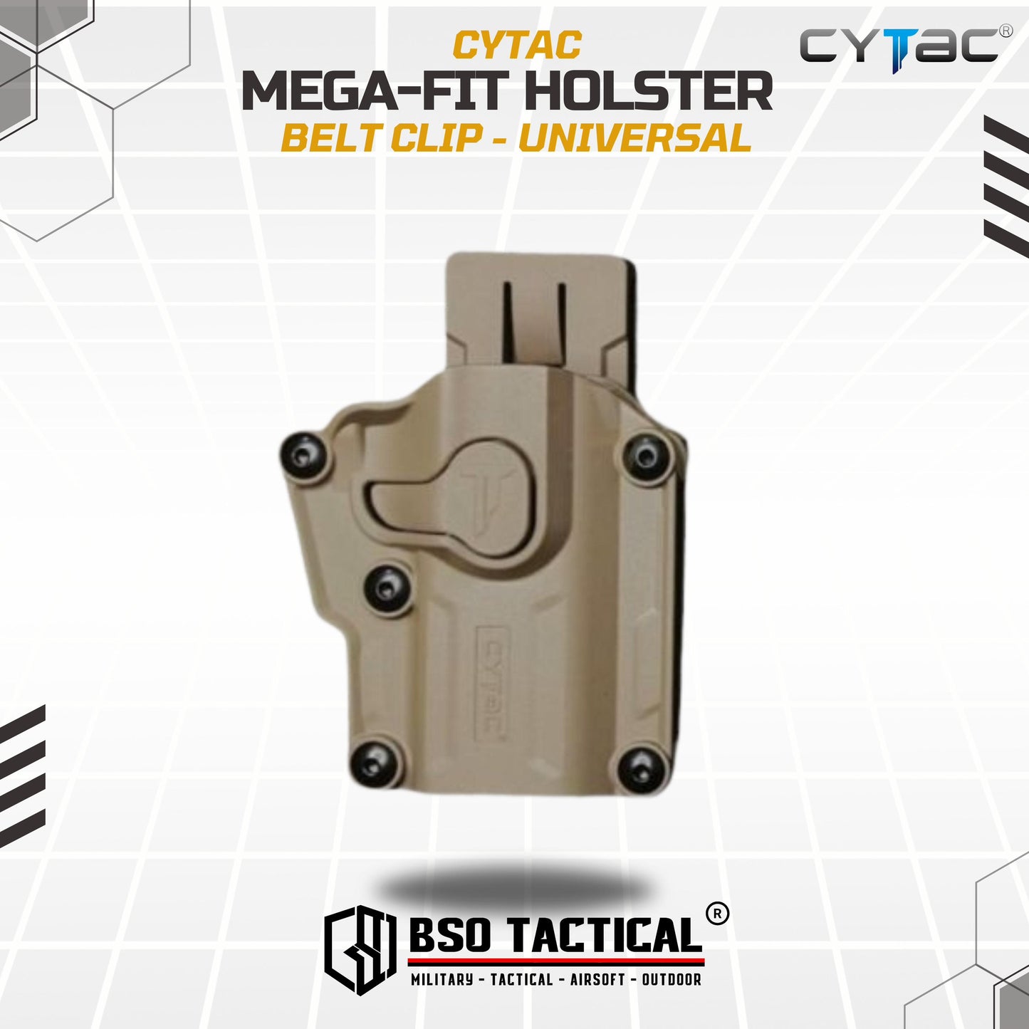 Holster Tactical Cytac Gen 1 Mega Fit Gen 1 Holster Universal 80+ Type Original - Belt Clip / Paddle