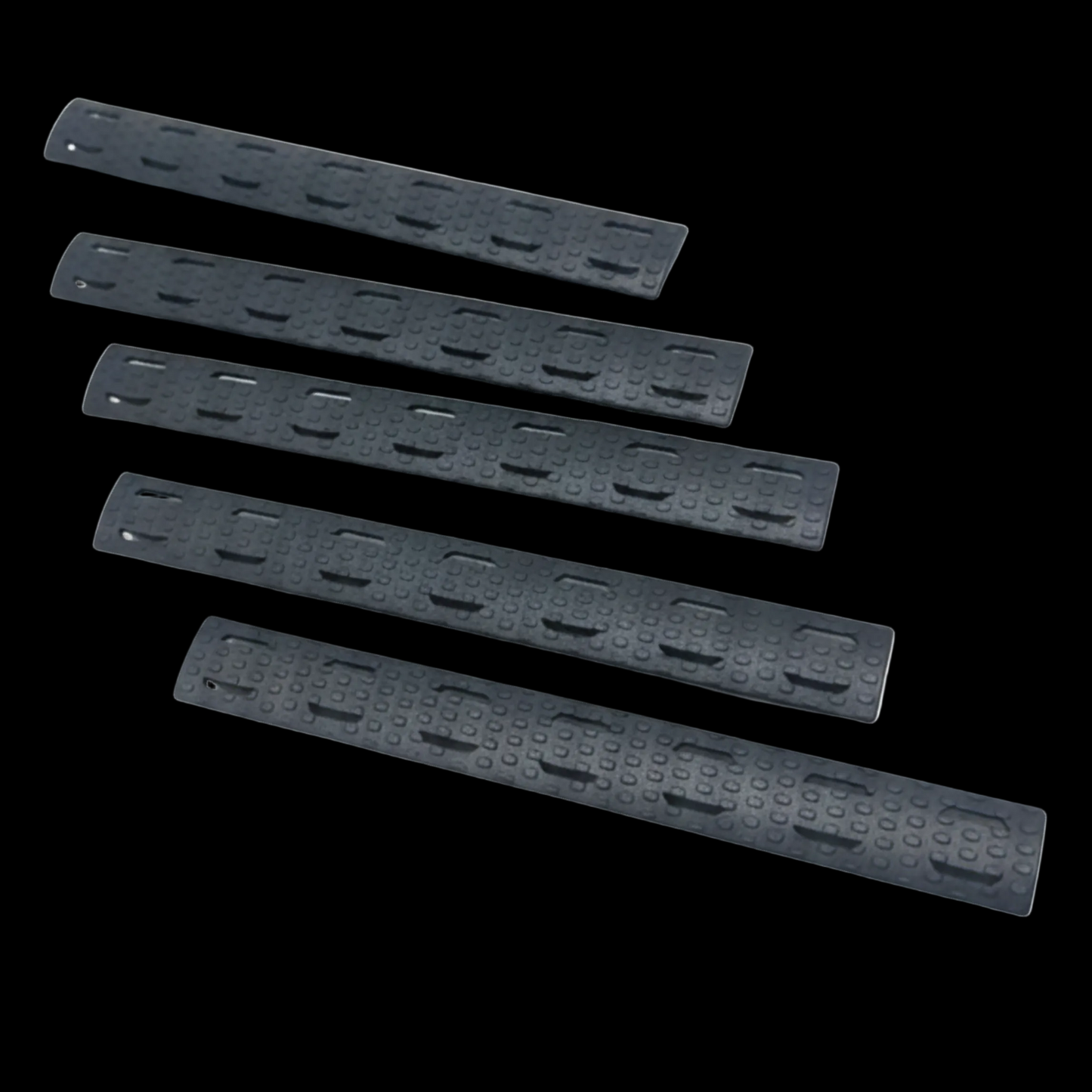 MCMR Style Rail Cover Set for MLOK RIS Anti Slip Penutup Lubang Grip Rail Kit 5 Panel Hitam Durable Polymer