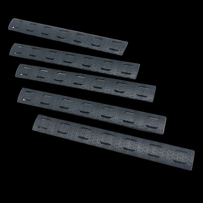 MCMR Style Rail Cover Set for MLOK RIS Anti Slip Penutup Lubang Grip Rail Kit 5 Panel Hitam Durable Polymer