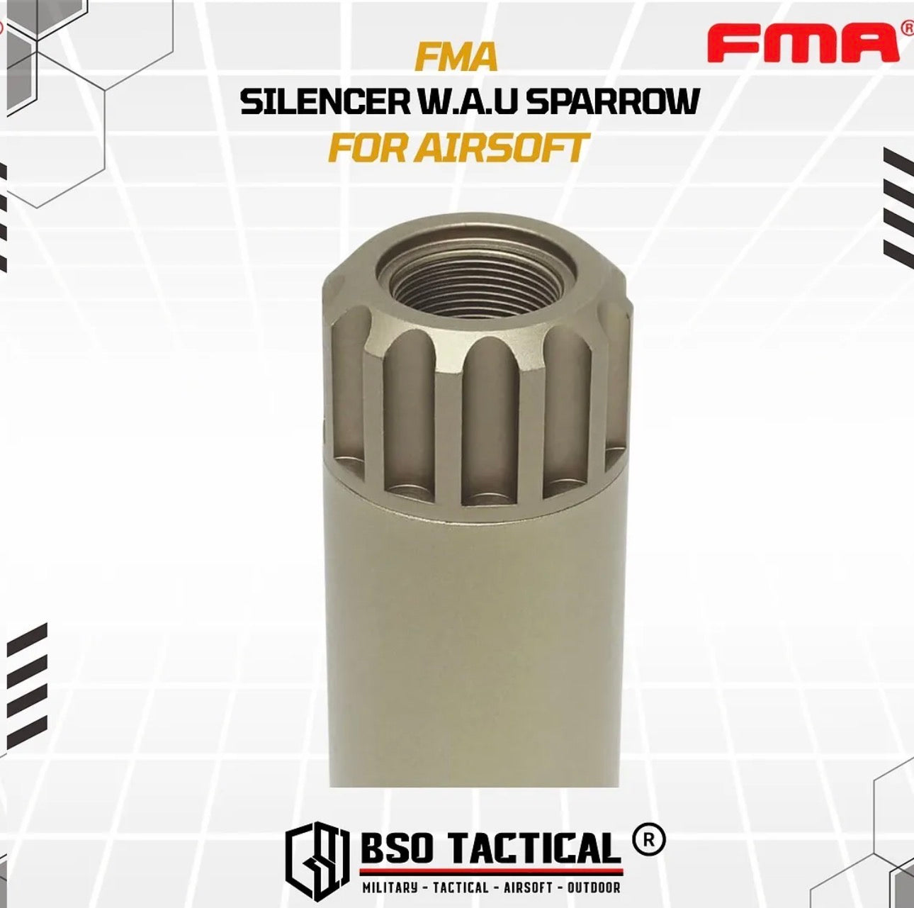 FMA Tactical Silencer W.A.U Force Sparrow Style 14mm CW CCW Alumunium
