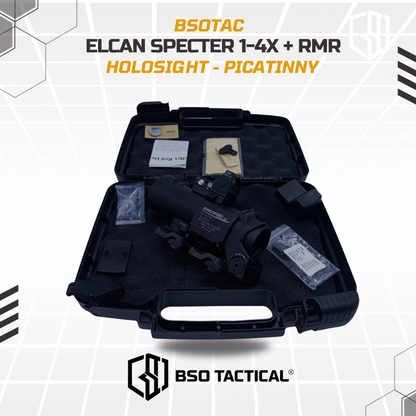 Elcan Spectre 1x-4x fixed Reticle with Red Dot Scope RMR Sight Picatinny CNC Quick Detached