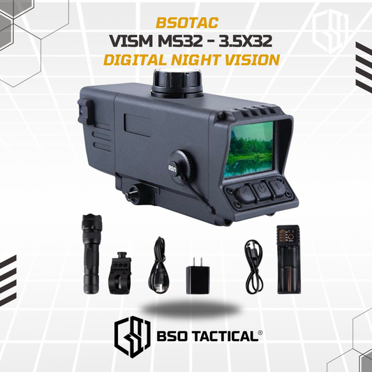 VISM MS32 Pro Version Digital Night Vision 3.5x32 HD Large Vision Picatinny Mount QD