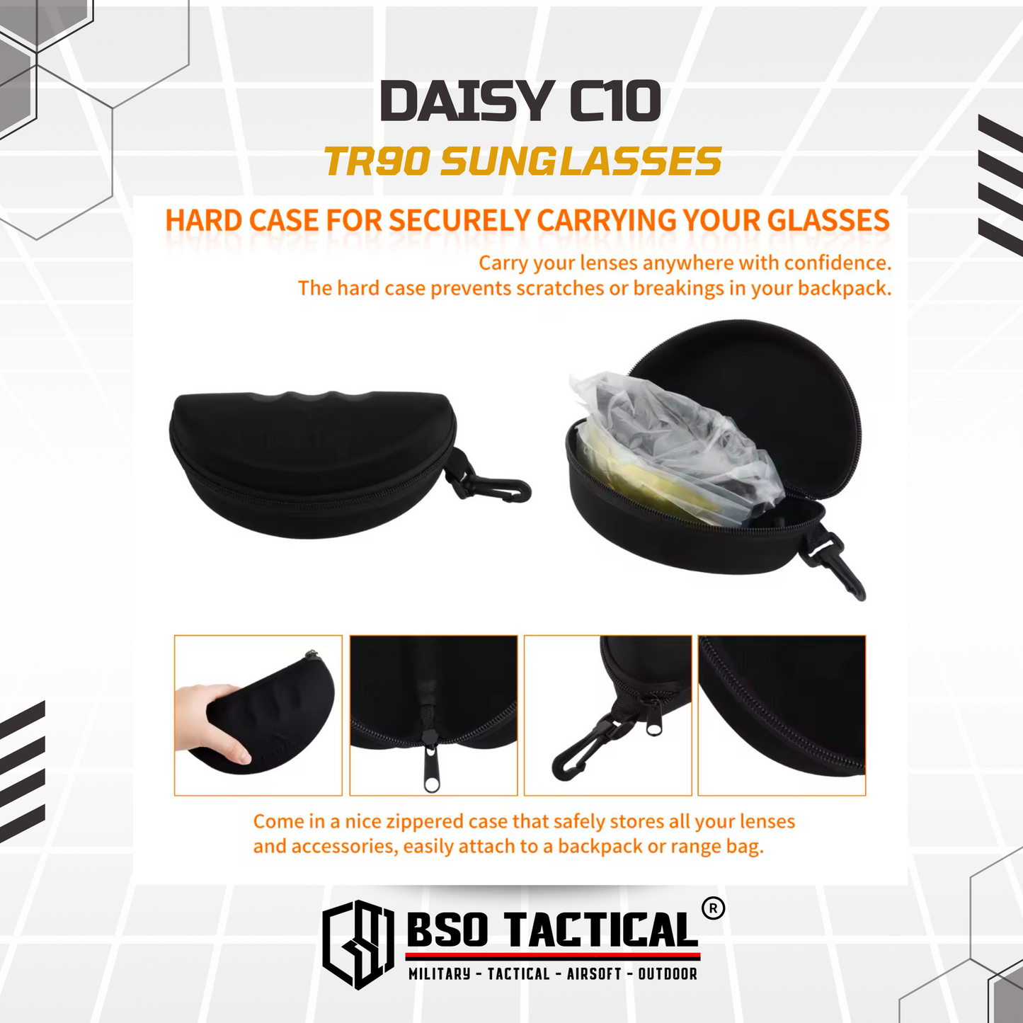 Kacamata Outdoor Daisy C10 Tactical Sun Glasses TR90 Frame 3 Lens