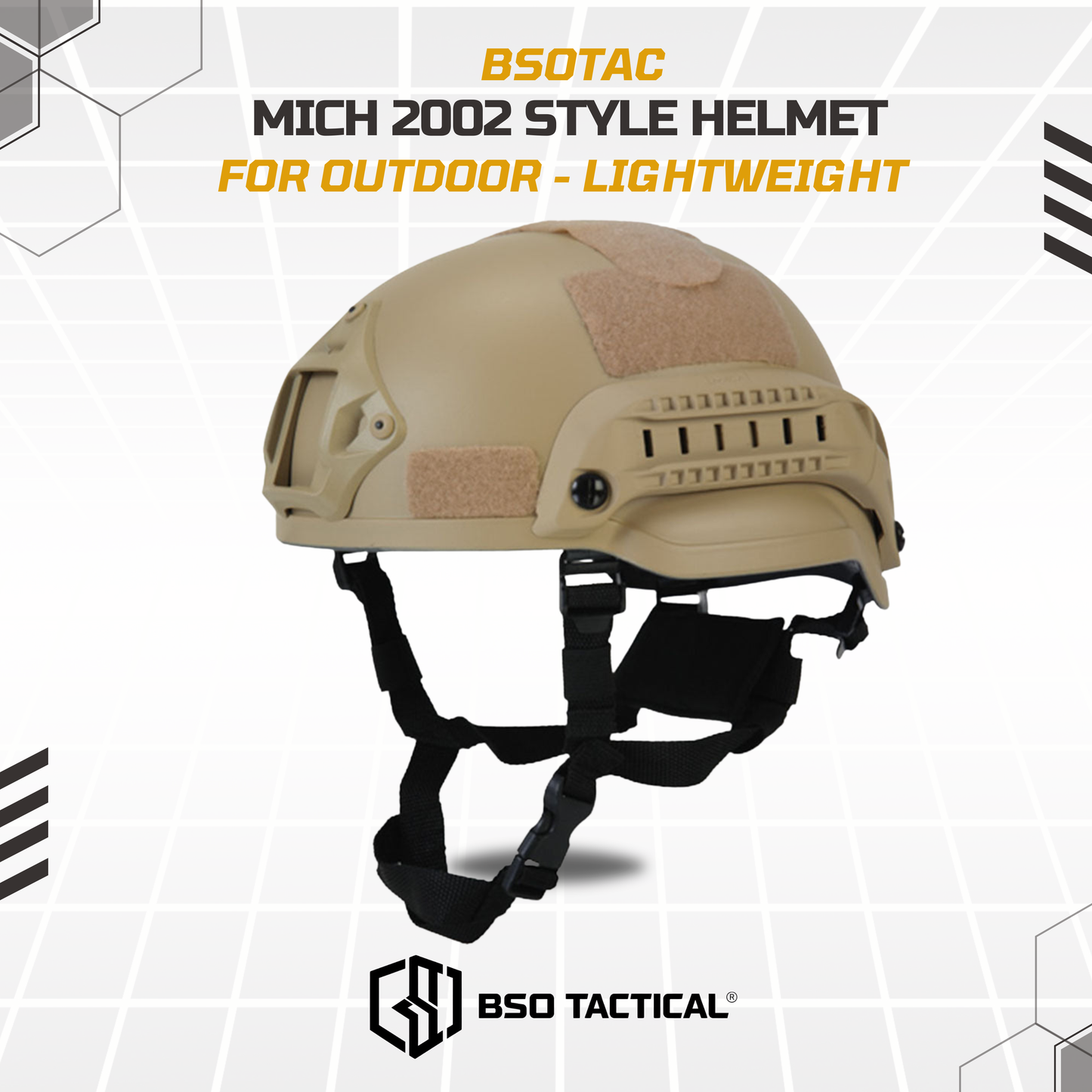 Helm Outdoor Tactical MICH 2002 Style Helmet With ACH Rail