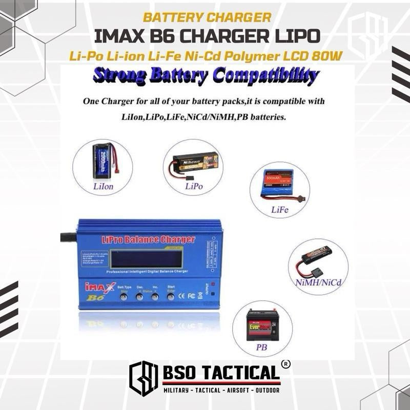 Charger Battery IMAX B6 Lipo Li Ion Polymer 80W Batre RC Balancer Baterai Remote Control Toy