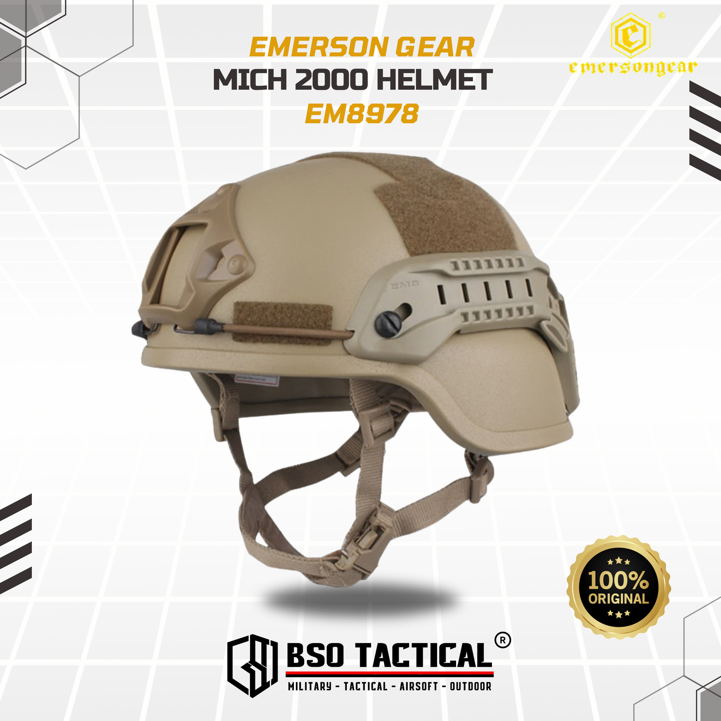 Emerson Gear MICH 2000 Tactical Helmet - EM8978 ORI