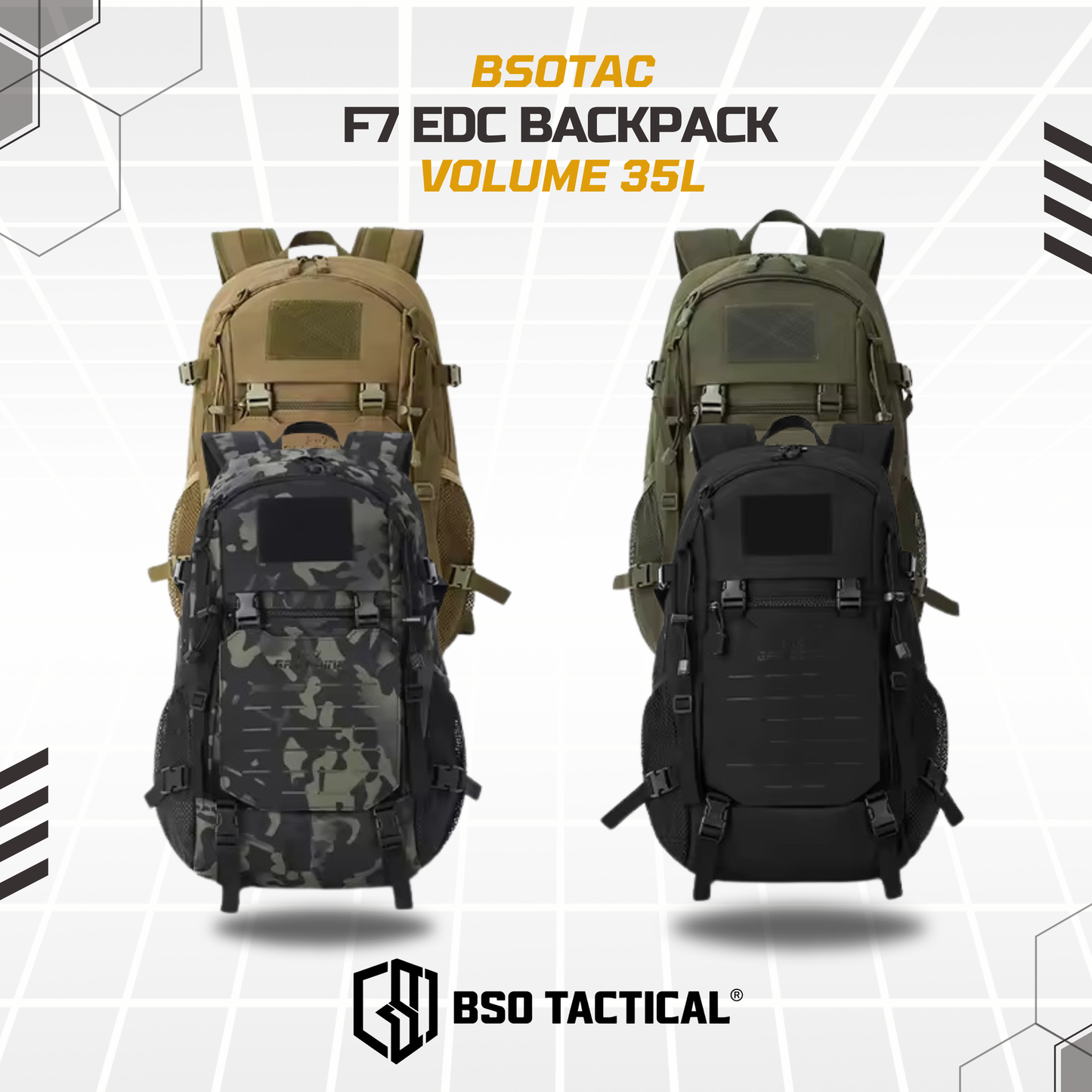 Tas Ransel Rucksack F7 EDC Outdoor Backpack Camping Hiking Bag 35L