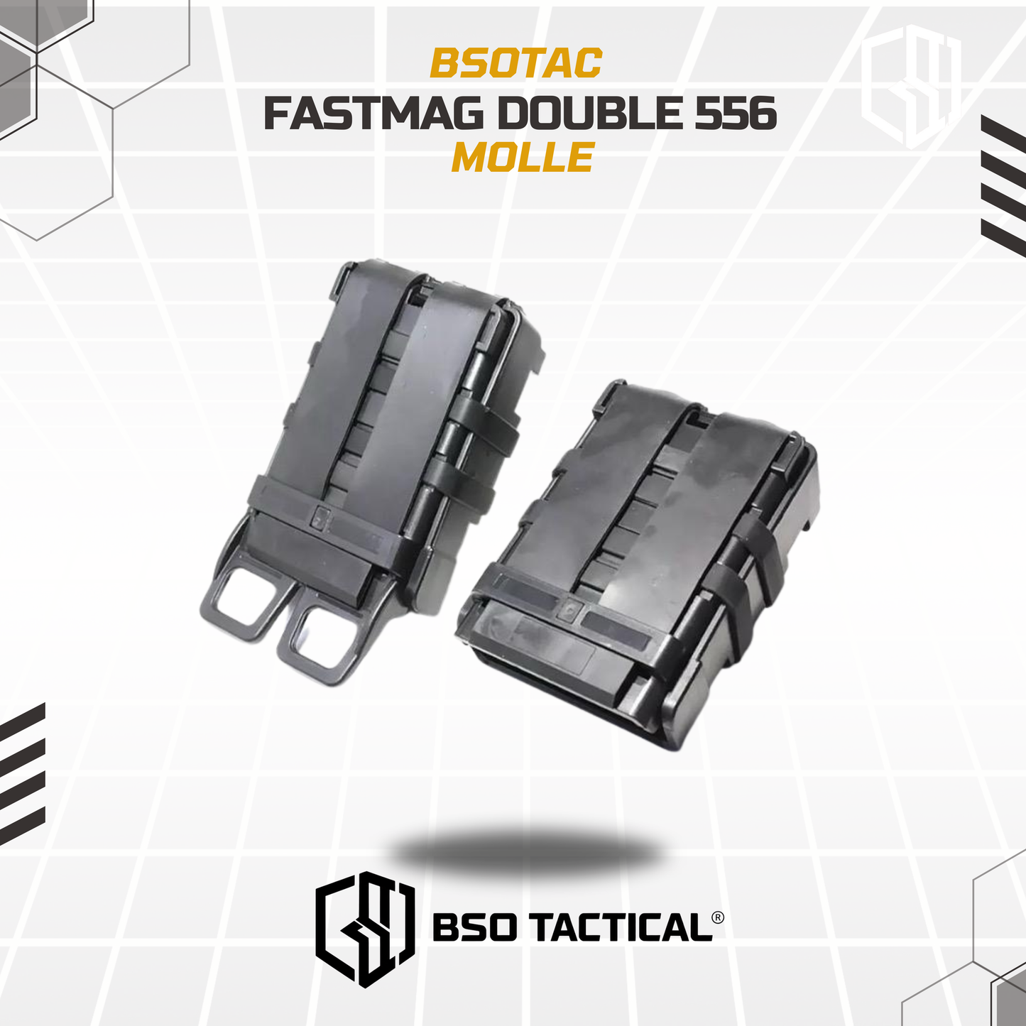 Fast Mag Tactical 556 Double Mag Pouch Molle Rubber Clip