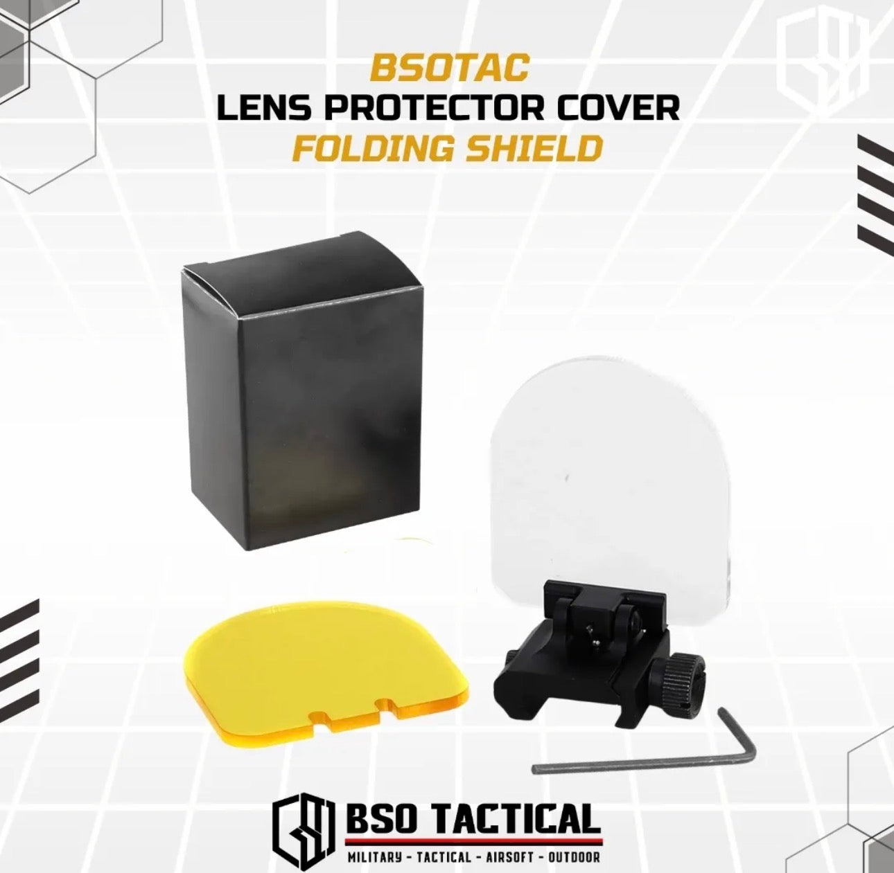 BSOTAC Lens Protector Cover Scope Bulletproof BB Folding Shield Holosight