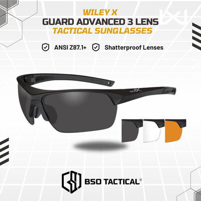 Kacamata Wiley X WX Guard Advanced 3 Lens Outdoor Sunglasses - ORIGINAL
