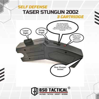Taser 2002 80KV with Laser Pointer EDC Survival Self Defense Gear 3 Cartidge Include