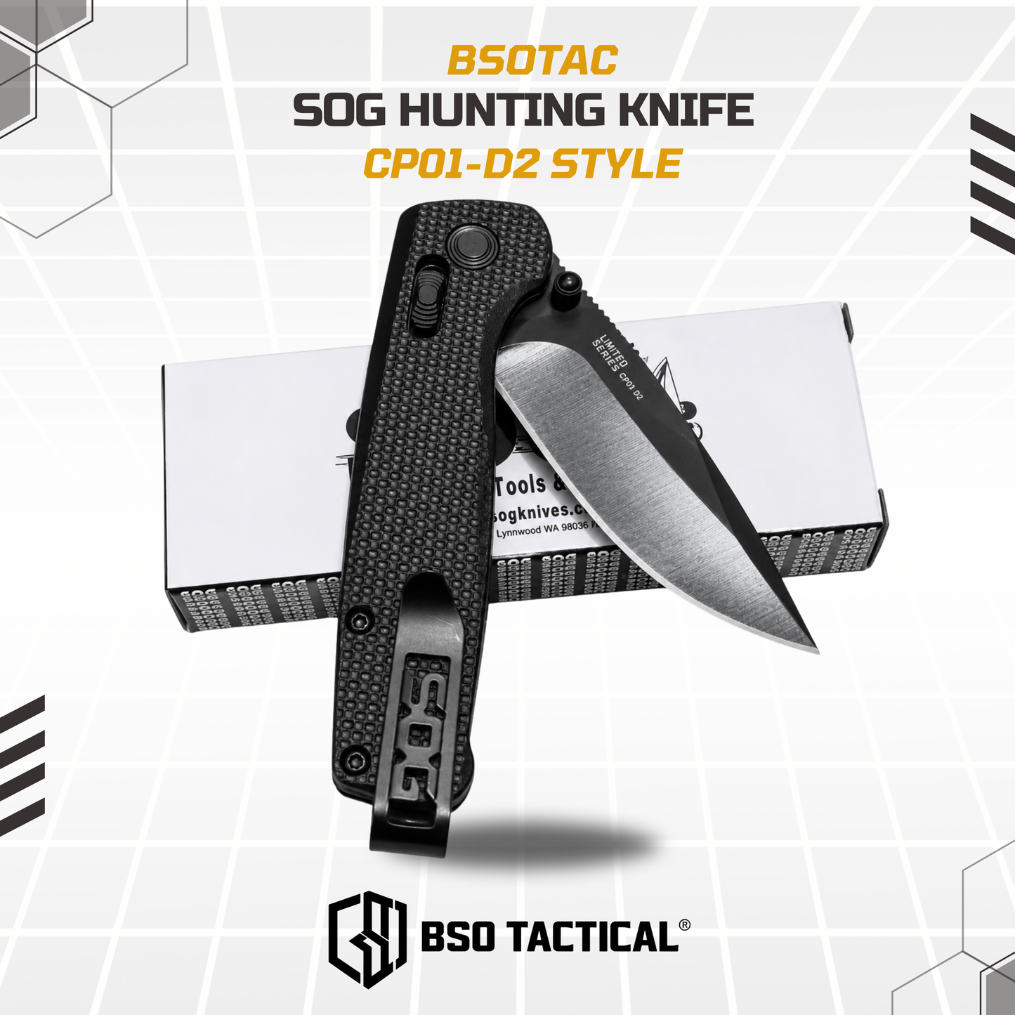 Pisau Lipat SOG Outdoor Knife Cryo D2 Style Hunting Camping Knives Survival EDC Gear