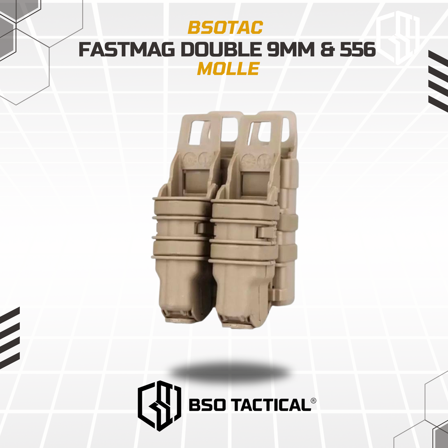 Fastmag Double Mag Pouch Single 9mm Single 556 Combo Set Holster Molle