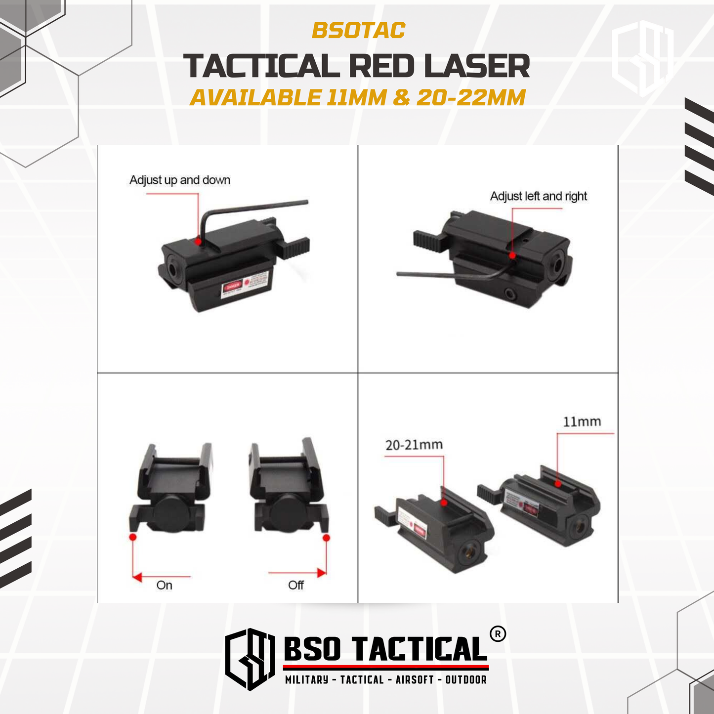 Tactical Low Profile Mini Red Laser Sight for GBB Picatinny Rail Metal