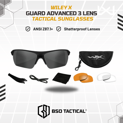 Kacamata Wiley X WX Guard Advanced 3 Lens Outdoor Sunglasses - ORIGINAL